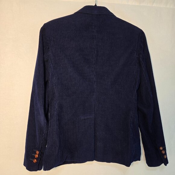 VINTAGE La Rose Old Money Academia Navy Blue Corduroy Blazer Size S/M LIKE NEW! - Picture 2 of 16